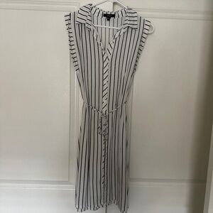 White and black striped dress